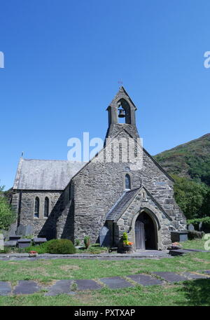 Chiesa di Santa Maria, Beddgelert, Gwynedd, Snowdonia, il Galles del Nord, Regno Unito Foto Stock