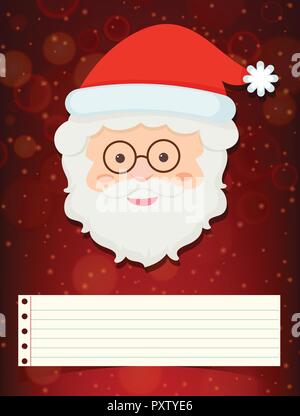 Scheda di natale template con santa illustrazione Illustrazione Vettoriale