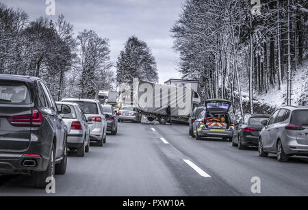 Incidente sulla autostrada A8 Monaco-Salisburgo Foto Stock