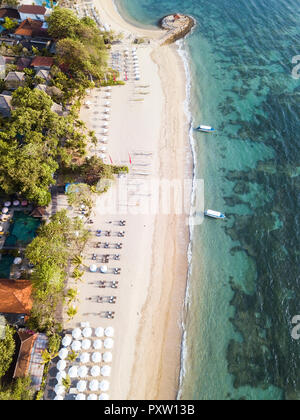 Indonesia, Bali, veduta aerea della spiaggia di Sanur Foto Stock