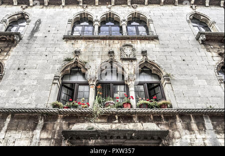 Casa Gotica in Parenzo in Istria, Croazia Foto Stock