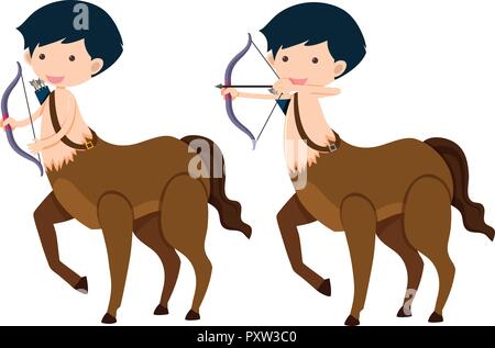 Il centauro con arco e frecce illustrazione Illustrazione Vettoriale