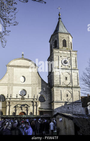 Pfarrkirche in polling, Oberbayern, Bayern, Deutschland, chiesa parrocchiale di polling, Alta Baviera, Baviera, Germania, Polling Monastero, chiesa, Archit Foto Stock