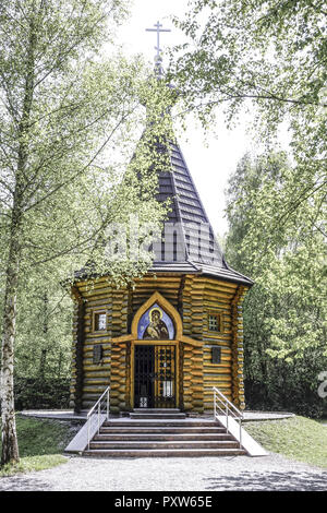 Russisch-orthodoxe Auferstehungskapelle (1995), KZ-Gedenkstätte Dachau, in der Nähe von München Foto Stock