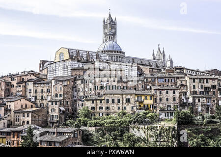 Blick auf die Altstadt mit Dom, Siena, Toskana, Italien, Europa (www.allover.cc/TPH) Foto Stock