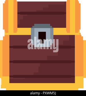 Pixel video gioco Treasure Chest illustrazione vettoriale Illustrazione Vettoriale