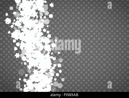 Isolato di fiocchi di neve su trasparente lo sfondo grigio Illustrazione Vettoriale