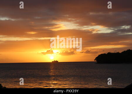 Tramonto a St Lucia Foto Stock