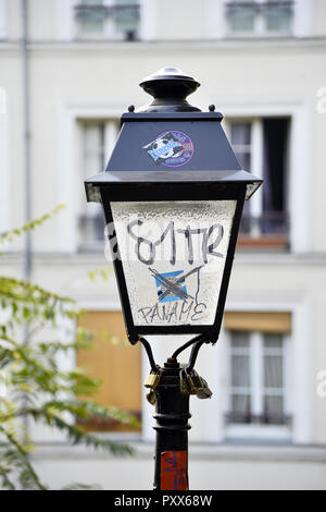 Lampada posta a Montmartre - Parigi - Francia Foto Stock