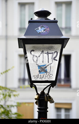 Lampada posta a Montmartre - Parigi - Francia Foto Stock