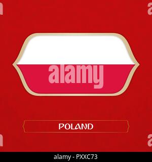 Bandiera della Polonia è realizzato in stile di calcio Illustrazione Vettoriale