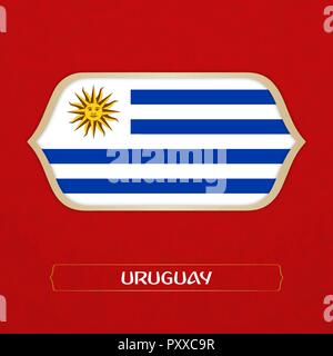 Bandiera dell'Uruguay è realizzato in stile di calcio Illustrazione Vettoriale