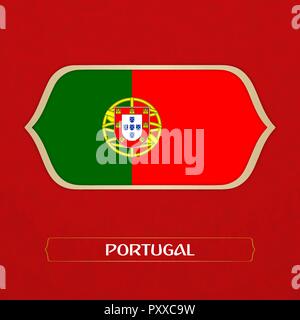 Bandiera del Portogallo è realizzato in stile di calcio Illustrazione Vettoriale