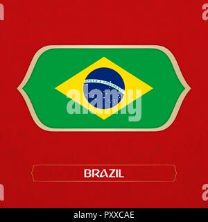 Bandiera di Brazi è realizzato in stile di calcio Illustrazione Vettoriale
