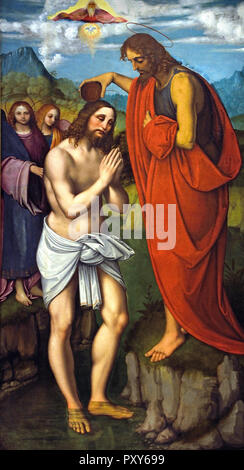 Il Battesimo di Cristo 1510 - 1520 Marco d'Oggiono e Giovanni Agostino da Lodi active 1492-1524 15-16secolo Italia, italiano. Foto Stock