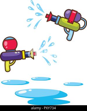 Pistola ad acqua su sfondo bianco illustrazione Illustrazione Vettoriale
