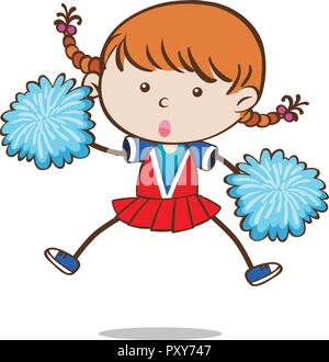 Un American Football Cheerleader illustrazione Illustrazione Vettoriale