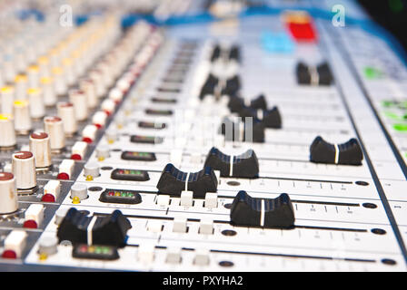 Music mixer in studio closeup Foto Stock