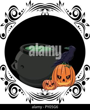 Scary Halloween cartoni animati Illustrazione Vettoriale