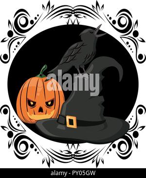 Scary Halloween cartoni animati Illustrazione Vettoriale