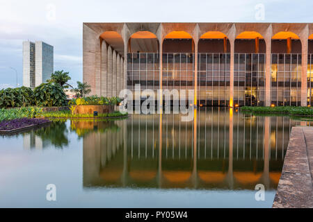 Palazzo Itamaraty affari internazionale pubblico edificio nel centro di Brasilia, Brasile Foto Stock
