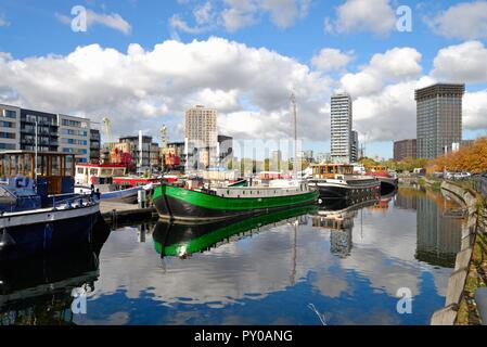 Poplar Dock Marina Blackwall Est Londra Inghilterra REGNO UNITO Foto Stock