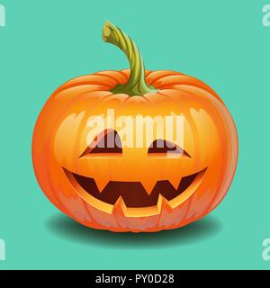 Zucca di Halloween volto - creepy sorriso Jack o lanterna Illustrazione Vettoriale