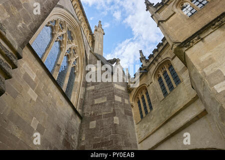 Ricerca sulla Cattedrale di Wells per dettagli. Pozzetti, Somerset, Regno Unito Foto Stock