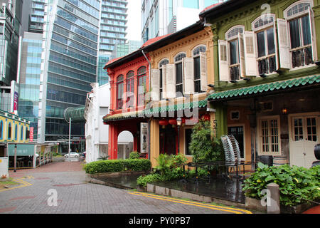 Case private sulla Emerald Hill Road a Singapore. Foto Stock