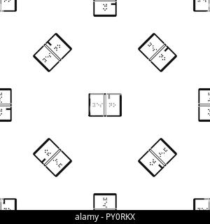Il Braille modello nero senza giunture Illustrazione Vettoriale
