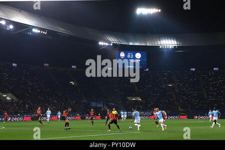 Kharkiv, Ucraina. 23 ottobre, 2018. Vista panoramica di OSK Metalist stadium di Kharkiv durante le partite di UEFA Champions League tra Shakhtar Donetsk e Foto Stock