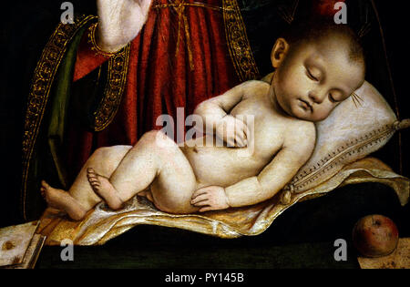 La Madonna e il Bambino addormentato (Madonna del velo) 1512 - 1515 del Bergognone (Ambrogio da Fossano) xiv secolo, Italia, italiano. Foto Stock