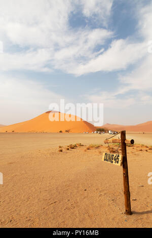 Dune 45 un ben noto e dune di sabbia del deserto del Namib e Sossusvlei Namibia Africa Foto Stock