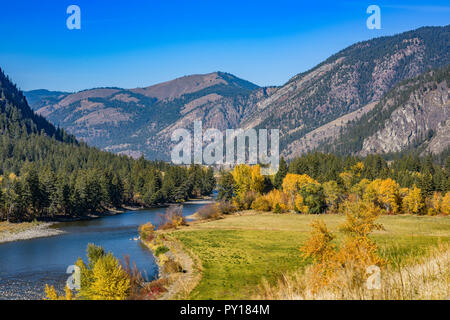 Similkameen Fiume, Vicino Keremeos, British Columbia, Canada Foto Stock