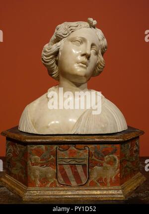 Busto di una giovane donna di Simone Bianco, Venezia, c. 1520, marmo Foto Stock