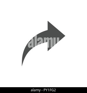 Icona Condividi. Icona Avanti. Illustrazione Vettoriale, design piatto. Illustrazione Vettoriale