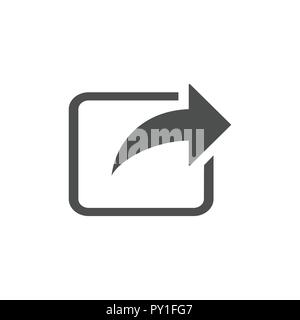 Icona Condividi. Icona Avanti. Illustrazione Vettoriale, design piatto. Illustrazione Vettoriale