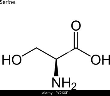 Formula di scheletro. Amminoacido molecola Illustrazione Vettoriale