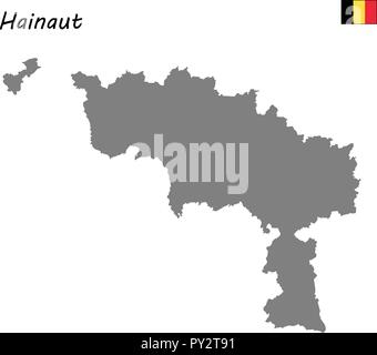 Alta qualità mappa di Hainaut è una provincia del Belgio Illustrazione Vettoriale