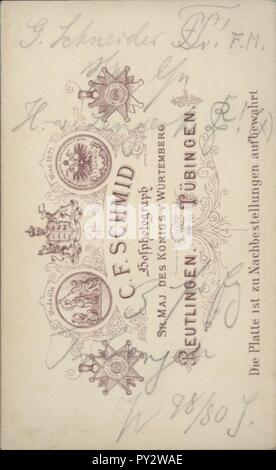 C F Schmid - Gustav Schneider als studente WS1879-80 R. Foto Stock