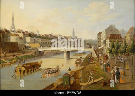 C L Hoffmeister Ferdinandsbrücke Wien 1825. Foto Stock