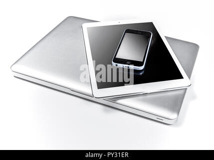 Smartphone e Tablet PC und Laptop Foto Stock