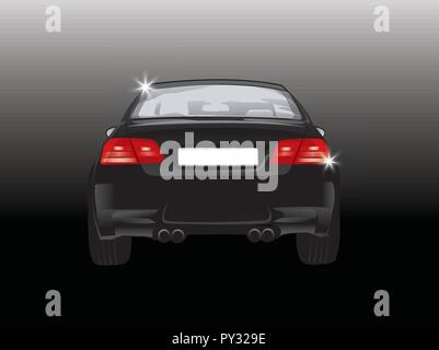 Vector sport auto rossa vista posteriore Illustrazione Vettoriale