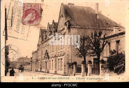 Cadillac-sur-Garonne - Ecole d'AGRICOLTURA 1a. Foto Stock