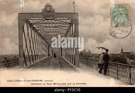 Cadillac-sur-Garonne - Pont metallique 1c. Foto Stock