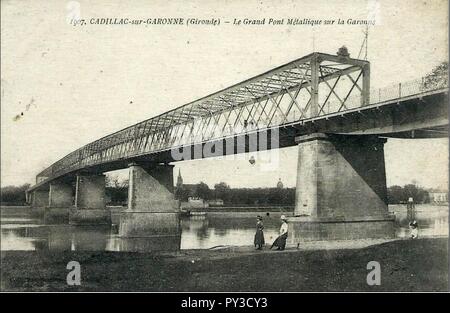 Cadillac-sur-Garonne - Pont metallique 2. Foto Stock