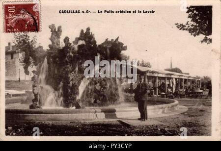 Cadillac-sur-Garonne - Puits artésien et Lavoir 2. Foto Stock