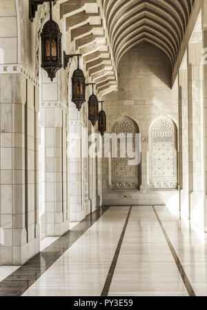 Grosse Sultan-Qabus-Moschee, Muscat Oman Foto Stock