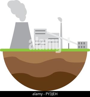 Un impianto ad energia nucleare. Energia immagine concettuale Illustrazione Vettoriale