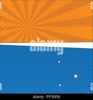 Colorato nella pagina di fumetti Illustrazione Vettoriale